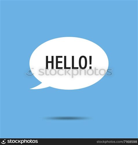 Hello quote message bubble. Vector isolated illustration. Sign banner. Speech bubble icon - communication symbol. Chat cloud icon. EPS 10