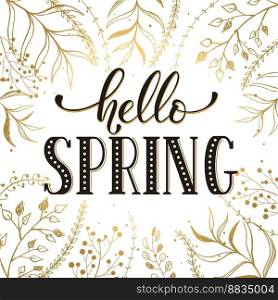 Hello spring card vector image