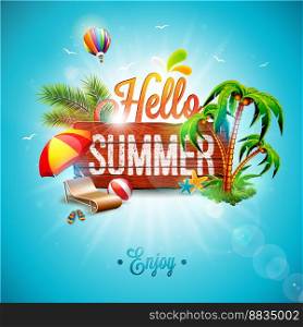 Hello summer holiday typographic vector image