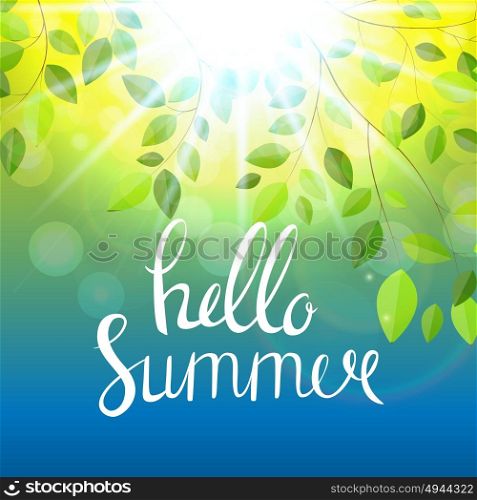 Hello Summer Natural Background Vector Illustration EPS10. Hello Summer Natural Background Vector Illustration