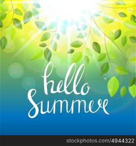 Hello Summer Natural Background Vector Illustration EPS10. Hello Summer Natural Background Vector Illustration