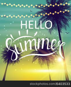 Hello Summer Natural Background Vector Illustration EPS10. Hello Summer Natural Background Vector Illustration