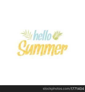 Hello Summer pineapple lettering logo background. vector illustration.
