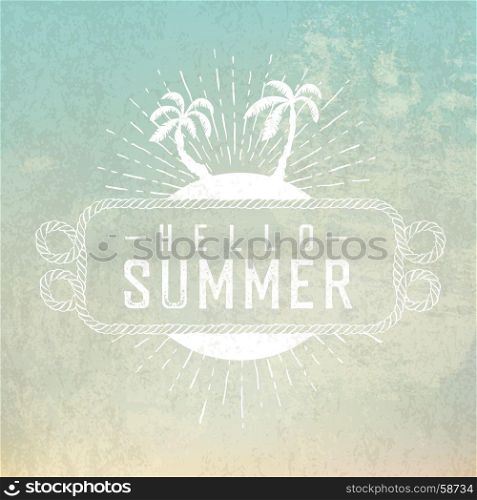 Hello, summer! Vintage poster for summer travel.