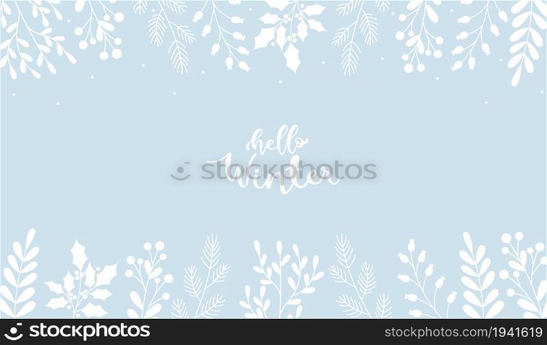 Hello Winter background, vector illustration