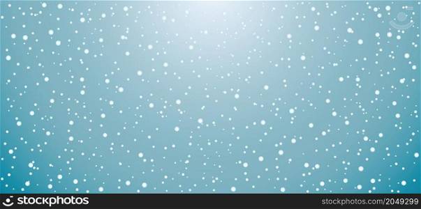 Hello Winter with snowflakes. Blue winter snow landscape. Funny vector snowfall sign Falling snowflake. Merry Christmas ( xmas )