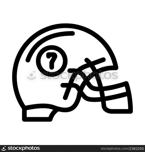 helmet american football player line icon vector. helmet american football player sign. isolated contour symbol black illustration. helmet american football player line icon vector illustration