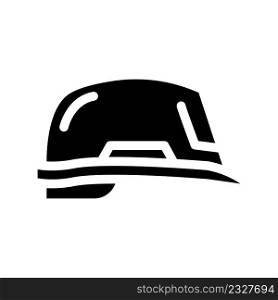 helmet builder hat accessory glyph icon vector. helmet builder hat accessory sign. isolated contour symbol black illustration. helmet builder hat accessory glyph icon vector illustration