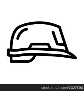 helmet builder hat accessory line icon vector. helmet builder hat accessory sign. isolated contour symbol black illustration. helmet builder hat accessory line icon vector illustration