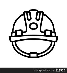 helmet builder line icon vector. helmet builder sign. isolated contour symbol black illustration. helmet builder line icon vector illustration
