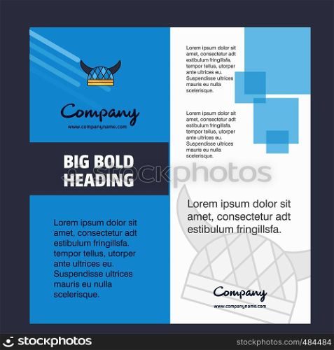 Helmet Company Brochure Title Page Design. Company profile, annual report, presentations, leaflet Vector Background