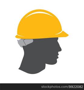 Helmet constructor Worker industrial icon,vector illustration template design