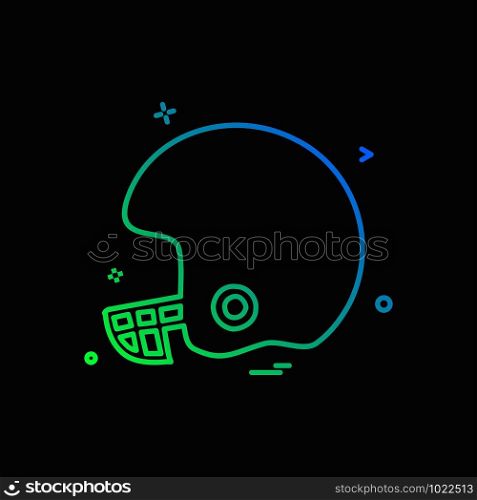helmet cricket playing icon vector design