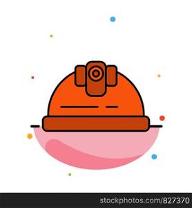 Helmet, Engineer, Building, Construction Abstract Flat Color Icon Template