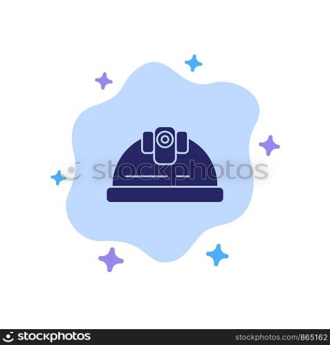 Helmet, Engineer, Building, Construction Blue Icon on Abstract Cloud Background