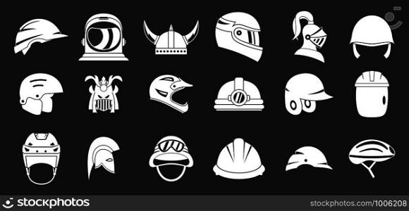 Helmet icon set vector white isolated on grey background . Helmet icon set grey vector