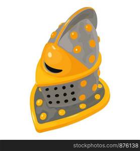 Helmet knight icon. Isometric illustration of helmet knight vector icon for web. Helmet knight icon, isometric 3d style