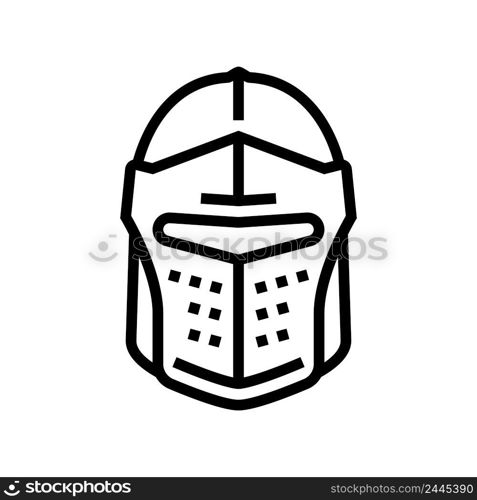 helmet knight line icon vector. helmet knight sign. isolated contour symbol black illustration. helmet knight line icon vector illustration