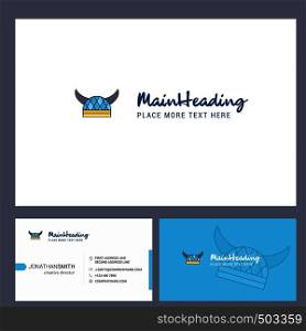 Helmet Logo design with Tagline & Front and Back Busienss Card Template. Vector Creative Design