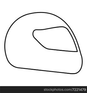 Helmet motorcycle racing sport contour outline icon black color vector illustration flat style simple image. Helmet motorcycle racing sport contour outline icon black color vector illustration flat style image