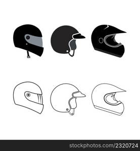 Helmet vector icon illustration logo design.