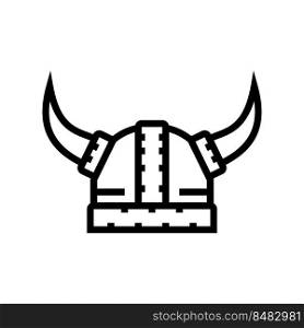 helmet viking emblem line icon vector. helmet viking emblem sign. isolated contour symbol black illustration. helmet viking emblem line icon vector illustration