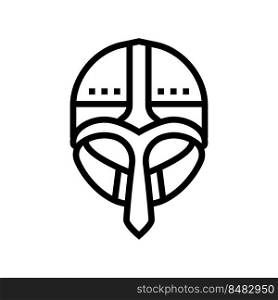 helmet viking nordic line icon vector. helmet viking nordic sign. isolated contour symbol black illustration. helmet viking nordic line icon vector illustration