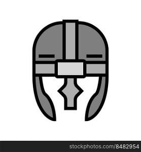 helmet viking soldier color icon vector. helmet viking soldier sign. isolated symbol illustration. helmet viking soldier color icon vector illustration
