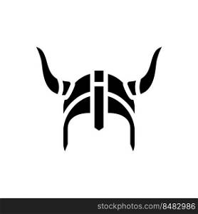 helmet viking warrior glyph icon vector. helmet viking warrior sign. isolated symbol illustration. helmet viking warrior glyph icon vector illustration