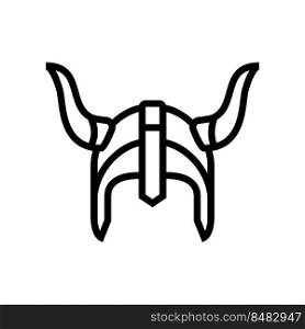helmet viking warrior line icon vector. helmet viking warrior sign. isolated contour symbol black illustration. helmet viking warrior line icon vector illustration