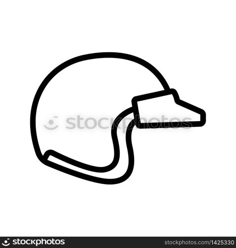 helmet with fully enclosed long visor icon vector. helmet with fully enclosed long visor sign. isolated contour symbol illustration. helmet with fully enclosed long visor icon vector outline illustration