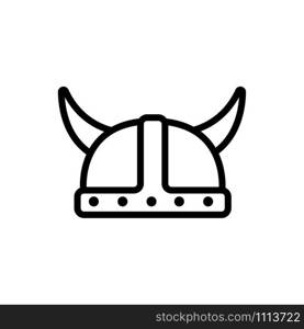 helmet with horns icon vector. Thin line sign. Isolated contour symbol illustration. helmet with horns icon vector. Isolated contour symbol illustration