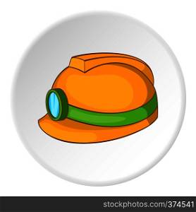 Helmet with light icon. Cartoon illustration of helmet with light vector icon for web. Helmet with light icon, cartoon style