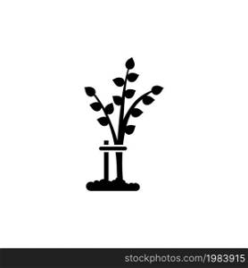 Help and Support Disabled Tree, Care Plant. Flat Vector Icon illustration. Simple black symbol on white background. Help Plant, Support Disabled Tree sign design template for web and mobile UI element. Help and Support Disabled Tree, Care Plant Flat Vector Icon