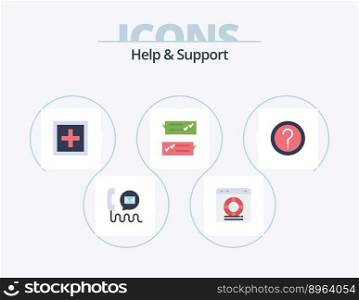 Help And Support Flat Icon Pack 5 Icon Design. help. chat. protection. support. information