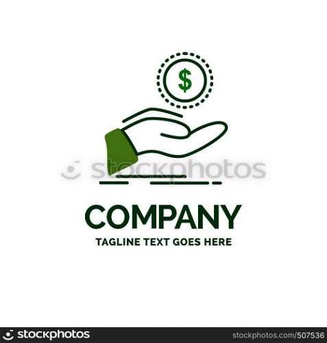 help, cash out, debt, finance, loan Flat Business Logo template. Creative Green Brand Name Design.