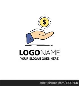 help, cash out, debt, finance, loan Flat Color Icon Vector