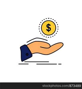 help, cash out, debt, finance, loan Flat Color Icon Vector