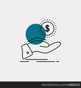help, cash out, debt, finance, loan Line Icon. Vector EPS10 Abstract Template background