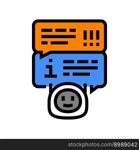 help chat bot color icon vector. help chat bot sign. isolated symbol illustration. help chat bot color icon vector illustration
