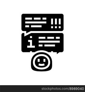 help chat bot glyph icon vector. help chat bot sign. isolated symbol illustration. help chat bot glyph icon vector illustration