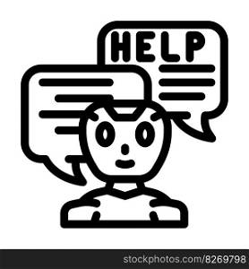 help chat bot line icon vector. help chat bot sign. isolated contour symbol black illustration. help chat bot line icon vector illustration