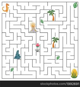 Help dinosaur find path to nest. Labyrinth. Maze game for kids.. Help dinosaur find path to nest. Labyrinth. Maze game for kids