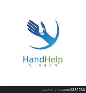 help hand vector logo design icon app