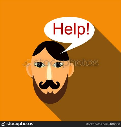 Help icon. Flat illustration of help vector icon for web. Help icon, flat style