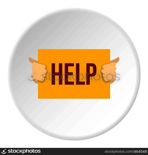 Help icon in flat circle isolated vector illustration for web. Help icon circle