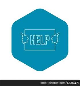 Help icon. Outline illustration of help vector icon for web. Help icon, outline style