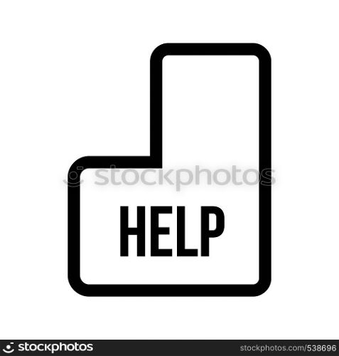 Help key icon in simple style on a white background. Help key icon, simple style
