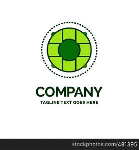 Help, life, lifebuoy, lifesaver, preserver Flat Business Logo template. Creative Green Brand Name Design.