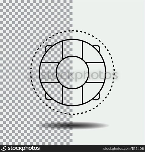 Help, life, lifebuoy, lifesaver, preserver Line Icon on Transparent Background. Black Icon Vector Illustration. Vector EPS10 Abstract Template background